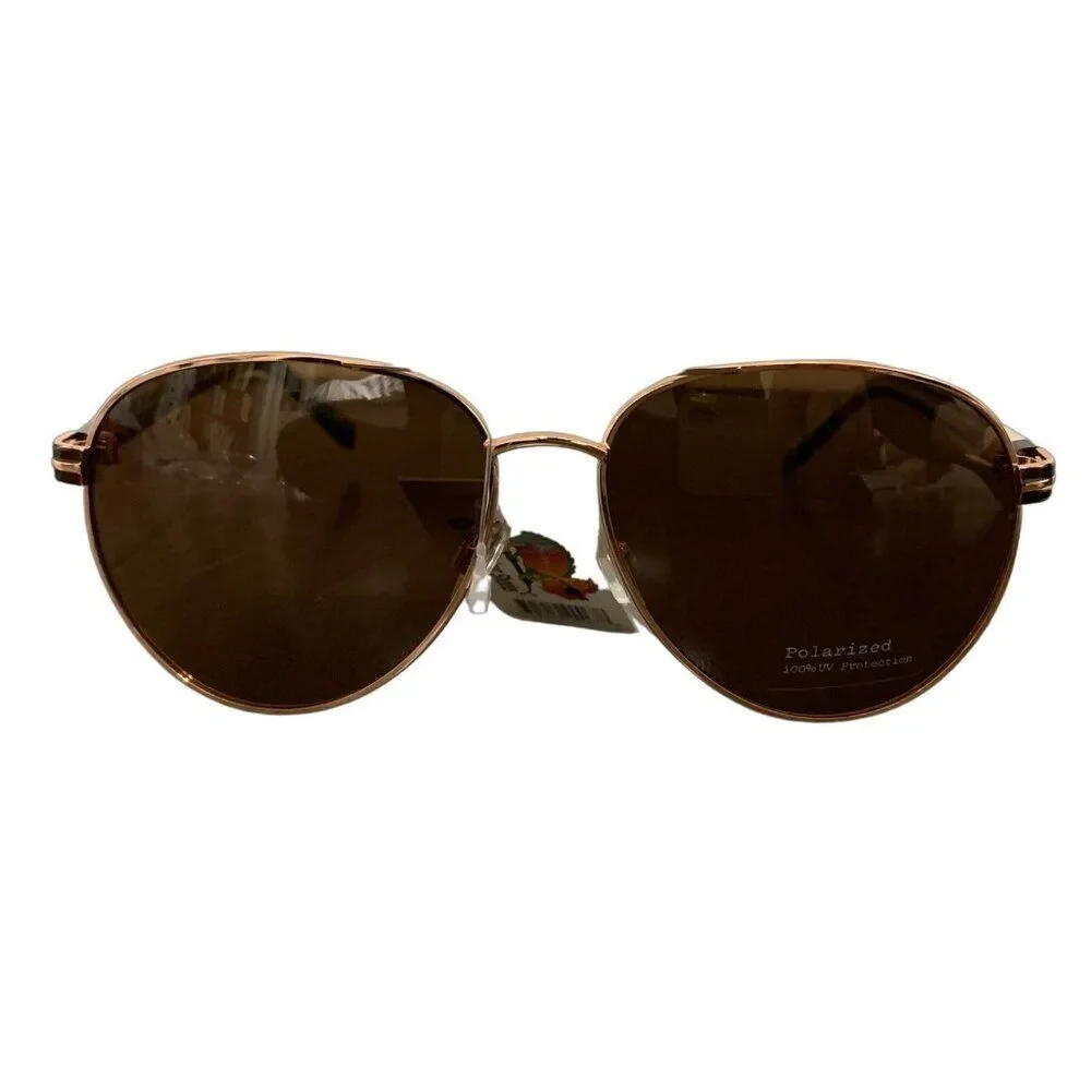 A New Day Target New Womens Gold Frame Brown Lens Aviator Sunglasses